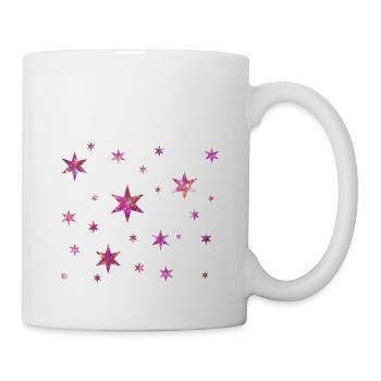 Funny Brillante Glitzer Sterne - Tasse - Weiß - Rechts
