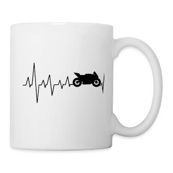 Biker-Battement de cœur - Mug blanc - blanc - Droite