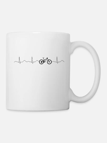 MTB Herzschlag - Tasse - Weiß