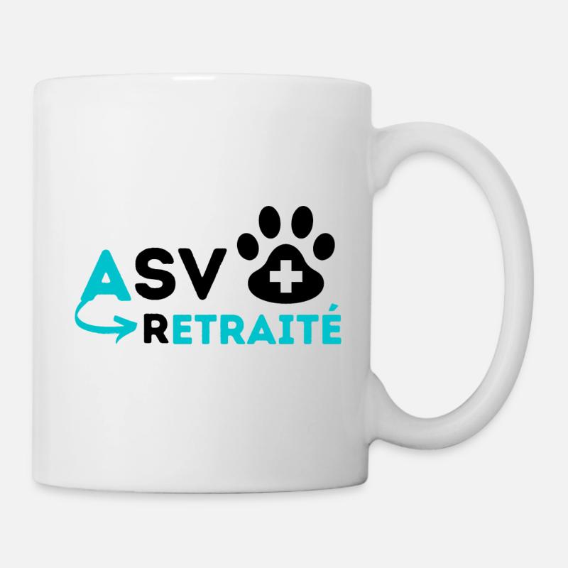 ASV retraité cadeau assistant vétérinaire - Mug blanc - blanc