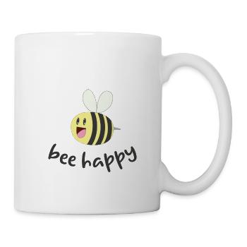 bee happy - Tasse - Weiß - Rechts