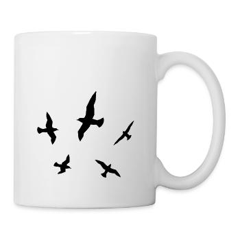 Silhouette mit Seemöwen - Tasse - Weiß - Rechts