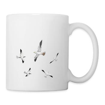 Seemöwen, Möwen, Seeschwalben, Seevögel - Tasse - Weiß - Rechts