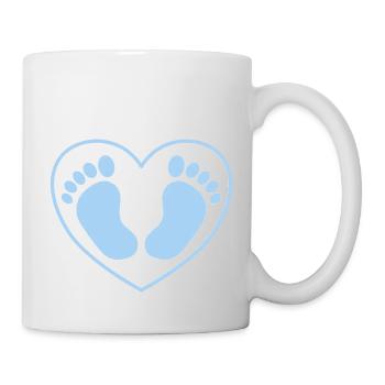 Baby Foot Feet Heart Blue - Mug - white - Right
