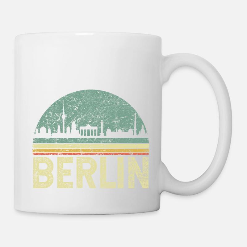 Berlin Skyline Vintage - Tasse - Weiß