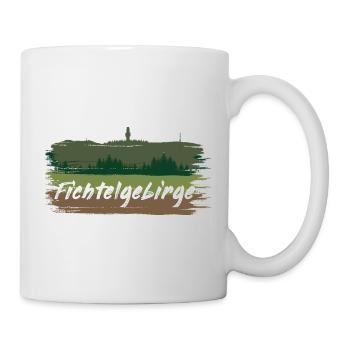 Fichtelgebirge Kösseine Schneeberg Ochsenkopf grün - Tasse - Weiß - Rechts