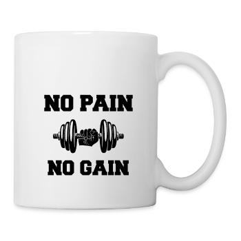 [HD] no pain no gain noir - Mug blanc - blanc - Droite