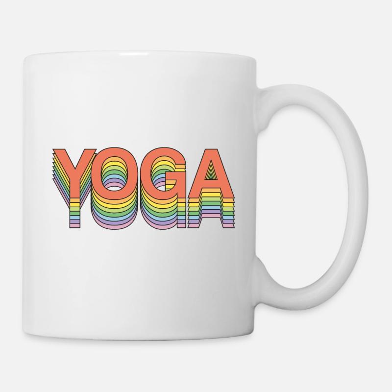 Yoga Retro Style, Meditation, Spirituality - Mug - white