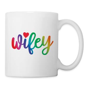 Wifey - Süßes Herz, Geschenk für Frau Verheiratete Frauen - Tasse - Weiß - Rechts