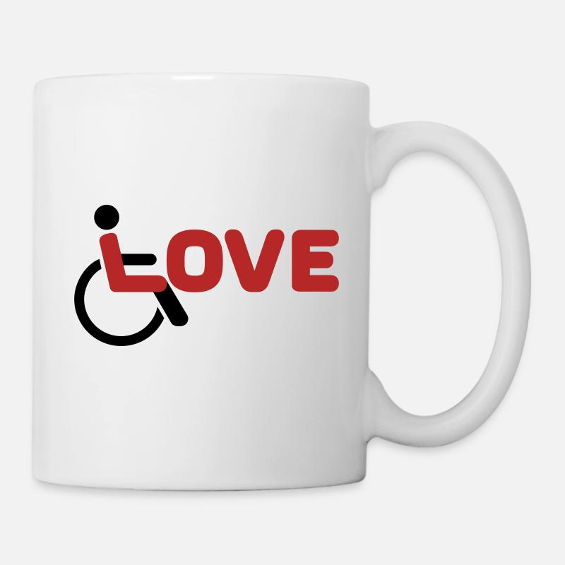 Love Fauteuil roulant Handicapé - Mug blanc - blanc