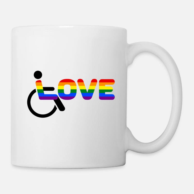 Rollstuhl Love Behindert - Tasse - Weiß