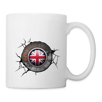 Angetrieben Großbritannien Steampunk Motor - Tasse - Weiß - Rechts