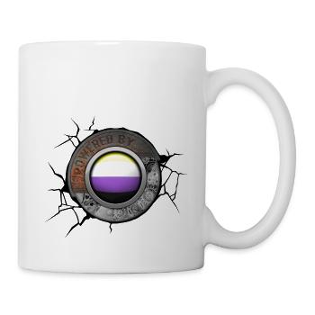 Angetrieben Vom Non Binary Pride Steampunk Motor - Tasse - Weiß - Rechts