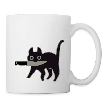 GattoColtello_Black - Tasse - Weiß - Rechts