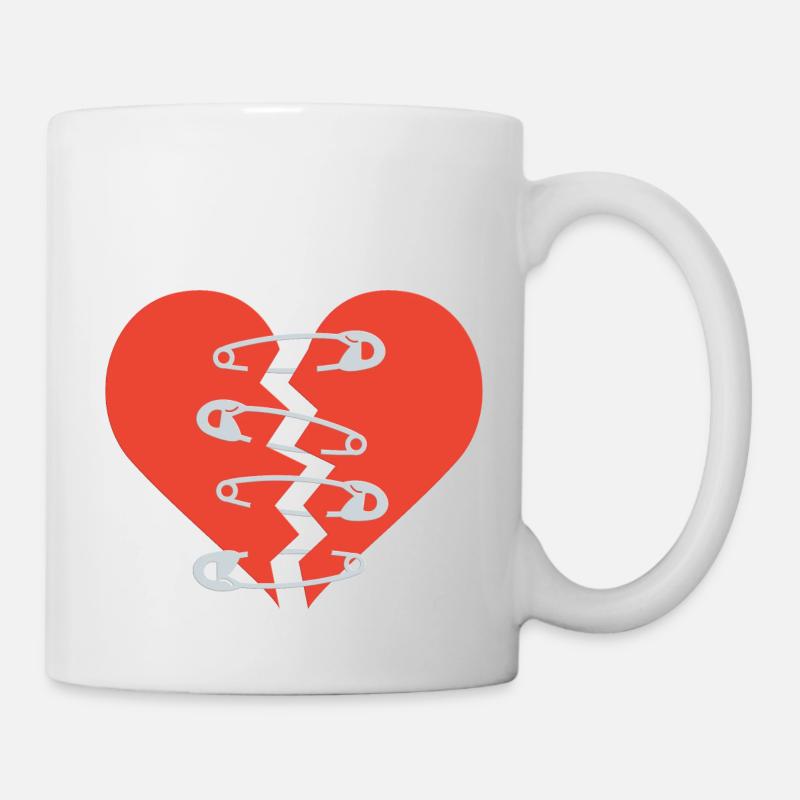 broken heart-repaired heart - Tasse - Weiß