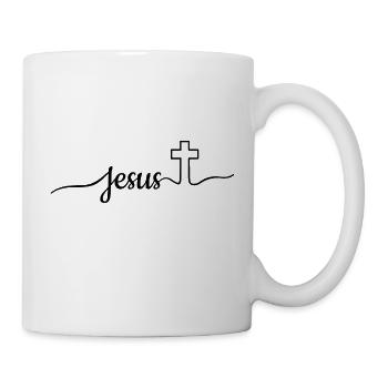 Jésus - Croix - Mug blanc - blanc - Droite