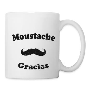 Moustache Gracias Humour Barbu Cadeau Espagnol - Mug blanc - blanc - Droite