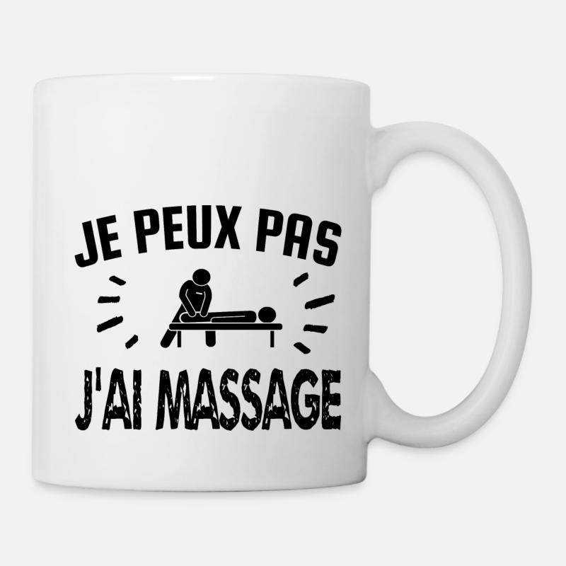 je peux pas j'ai massage - Mug blanc - blanc