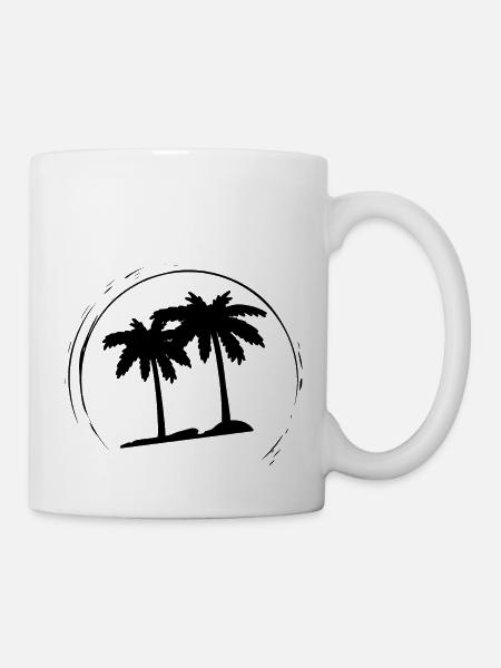 Palmen - Tasse - Weiß