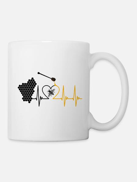 Biene, Honig, Puls, Honigbiene, Imker, Bienenwabe - Tasse - Weiß