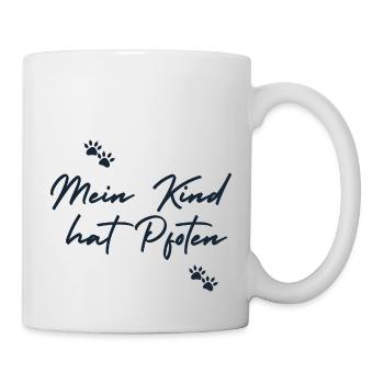 Mein Kind hat Pfoten - Tasse - Weiß - Rechts