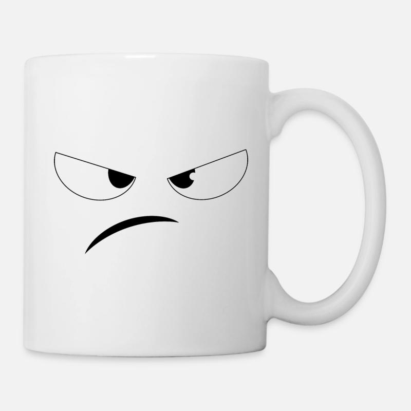 Grumpy Face für hellen Stoff - Tasse - Weiß