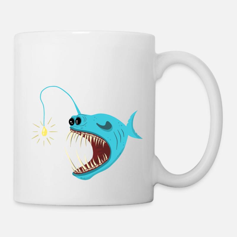 Pêcheur d’eau profonde Poisson pêcheur de haute mer - Mug blanc - blanc