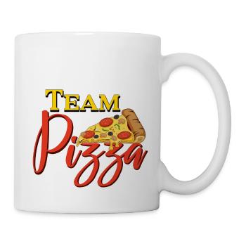 l’équipe de pizza mange des collègues de travail fête cadeau - Mug blanc - blanc - Droite