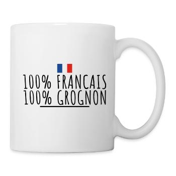 100% français 100% grognon - Mug blanc - blanc - Droite