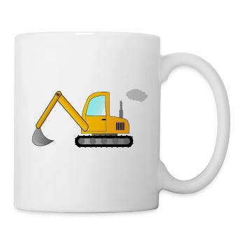 Bagger - Tasse - Weiß - Rechts