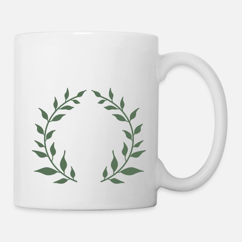 Kranz grün - Tasse - Weiß