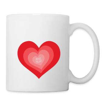 Großes Herz Dein Herz Dein Herz Tiefe - Tasse - Weiß - Rechts