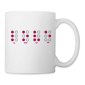blindenschrift blind love liebe - Tasse - Weiß - Rechts