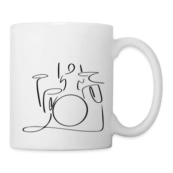 Drums Line Art - Minimalist - Mug - white - Right