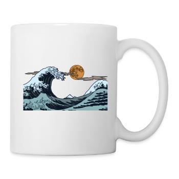 Kanagawa Waves Aesthetic Japanese Art Great Wave - Mug - white - Right
