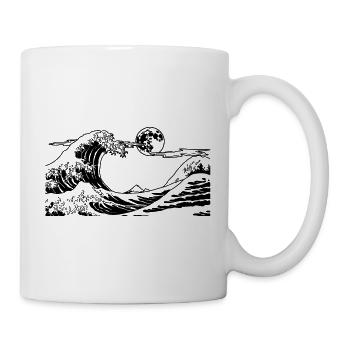 Kanagawa Waves Aesthetic Japanese Art Great Wave - Mug - white - Right