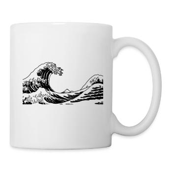 Kanagawa Waves Aesthetic Japanese Art Great Wave - Mug - white - Right
