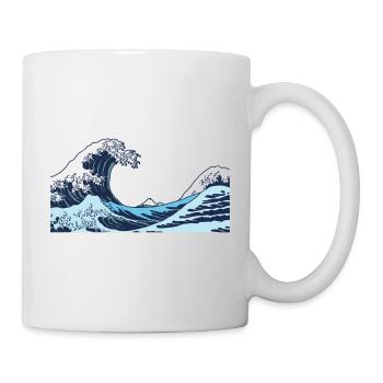 Kanagawa Waves Aesthetic Japanese Art Great Wave - Mug - white - Right