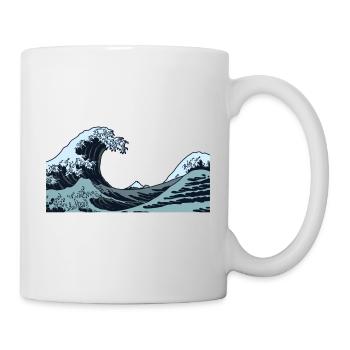 Kanagawa Waves Aesthetic Japanese Art Great Wave - Mug - white - Right