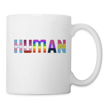 Human LGBTQ T-Shirt Flag Pride - Tasse - Weiß - Rechts