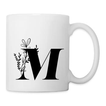 Buchstabe Floral M - Tasse - Weiß - Rechts
