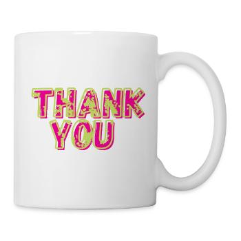 Merci Merci Merci Rose Vert Merci - Mug blanc - blanc - Droite