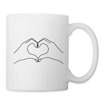 Line art - Hands in Heart Shape - Mug - white - Right
