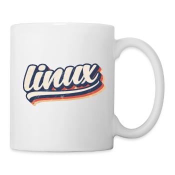 Linux-| Retro Vintage Logo - Tasse - Weiß - Rechts