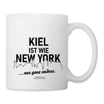 Kiel ist wie New York - Tasse - Weiß - Rechts