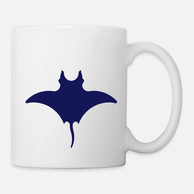 manta ray logo - Mug - white