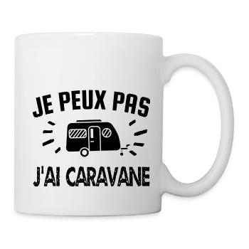 je peux pas j'ai caravane - Mug blanc - blanc - Droite