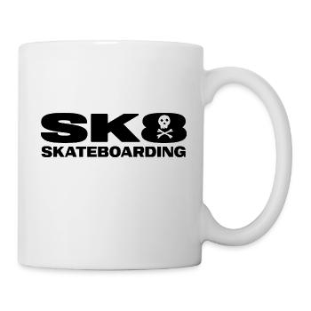 skatboard sk8 halfpipe skateboarder just skate - Tasse - Weiß - Rechts