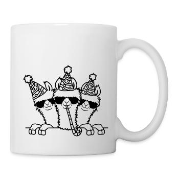 Geburtstag feiern Party Lamas - Tasse - Weiß - Rechts