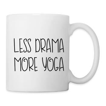 less drama more yoga Sport fitness Spruch Englisch - Tasse - Weiß - Rechts